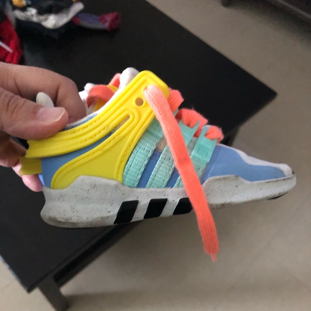 Gently used toddler Adidas x Mini Rodini collab size 5